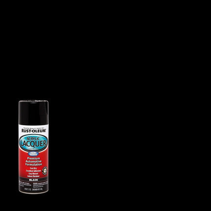 Black, Rust-Oleum Automotive Gloss Acrylic Lacquer Spray Paint-253365, 12 oz