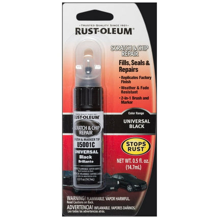 Black, Rust-Oleum Automotive Gloss Scratch & Chip Repair Marker-U5001C, 0.5 fl oz