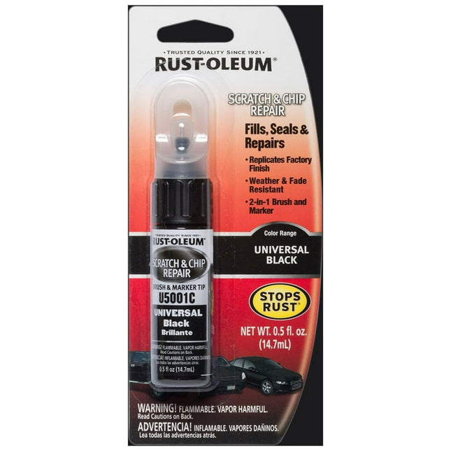 Black, Rust-Oleum Automotive Gloss Scratch & Chip Repair Marker-U5001C, 0.5 fl oz