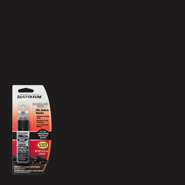 Black, Rust-Oleum Automotive Metallic Scratch & Chip Repair Marker-U5002C, 0.5 fl oz