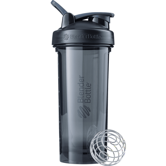 BlenderBottle Pro Series 28 oz Jet Black Shaker Cup with Wide Mouth and Flip-Top Lid