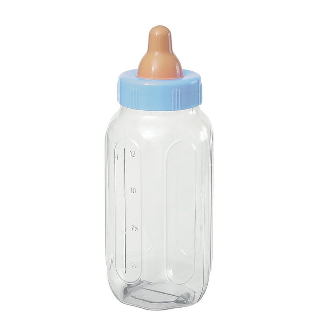 Blue Plastic Baby Bottle Bank, 11in