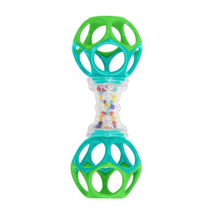 Bright Starts Oball Shaker Beats Easy Grasp Infant Baby Rattle, Blue and Green
