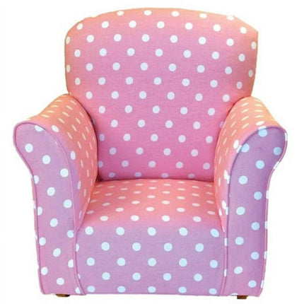 Brighton Home Furniture CR1000PD Toddler Rocker in Baby Pink with White Polka Dot Printed Cotton