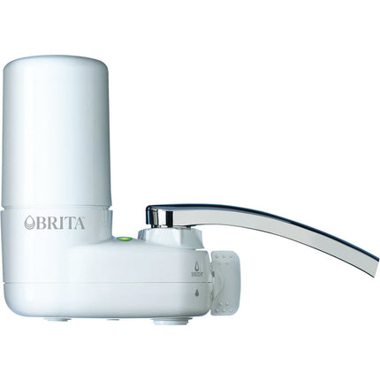 Brita Basic Faucet Mount System, Water Filter Reduces Lead and Chlorine, White