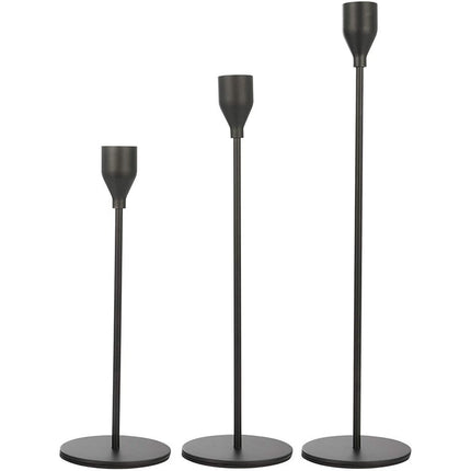 Candlestick Holders, Set of 3 Matte Black Candle Holders, Taper Candle Holders Decorative Candlestick Holder for Home Decor, Dinning, Party