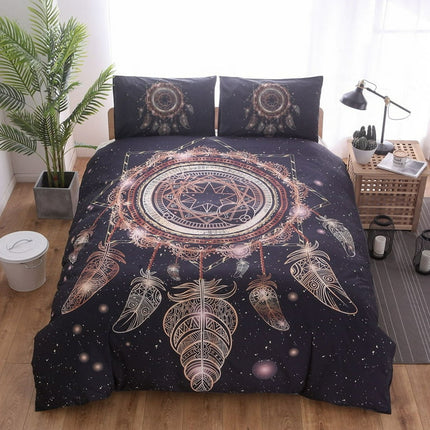 Capreze Bedspread With 2 Pillowcases Coverlet Set 2/3 Pieces Ultra Soft Quilt Sets Twin/Full/Queen/King Size Comforter Lightweight Ethnic Wind Chimes Constellation Dream Full 200*230 (three -piece)