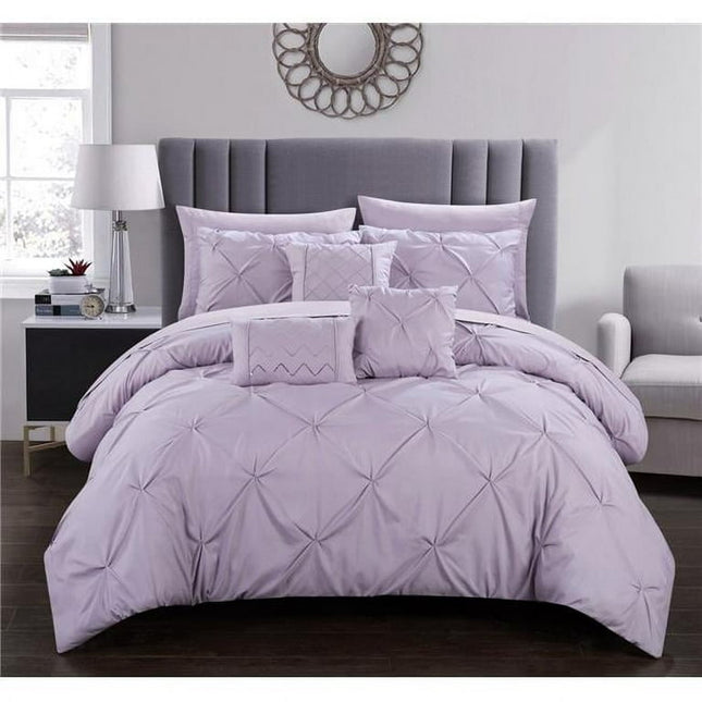 Chic Home  10 Piece Zita Comforter Set - Lavender, Queen Size