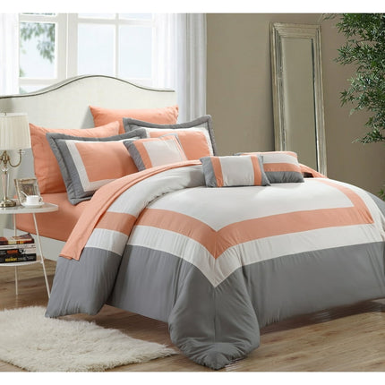 Chic Home Luxury 10 Piece Comforter Sets, Queen with Pillow Shams, Decorative Pillows, Flat Sheet, Fitted Sheet, Pillowcase