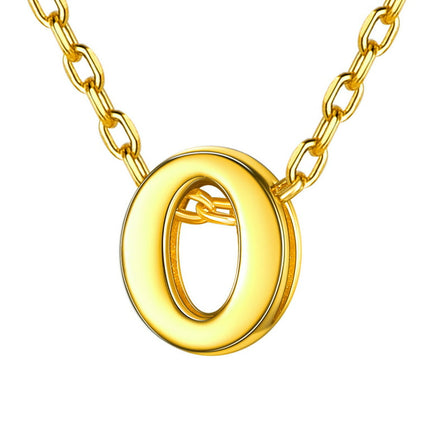 ChicSilver Sterling Silver Necklace for Teen Girls Gold Plated Small Initial Necklace Dainty Women Name Personalized Necklace, Letter O