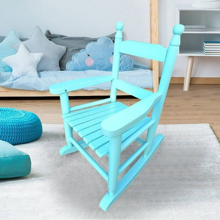 Childs Wooden Rocking Chair/Porch Rocker - Indoor or Outdoor - Suitable for 4-8 Years Old-Blue