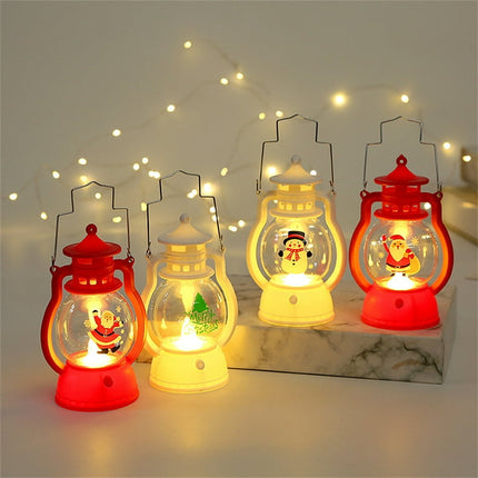 Christmas Candle Lantern Night Lights Mini Decorative Lantern with Warm LED Light Hanging Lantern for Christmas Tree Decoration Lantern Decorative for Indoor Home Table