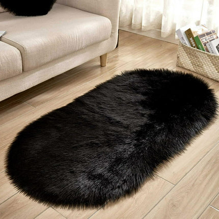 Clearance! EQWLJWE Ultra Soft Fluffy Small Rug Faux Sheepskin Fur Area Rug Shaggy Couch Cover Seat Cushion Furry Carpet Beside Rugs for Bedroom Floor Sofa Living Room Runner, 1.3x2 Feet