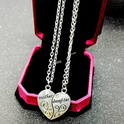 Clearance Gifts for Mom, Mother Daughter Heart Necklace Women Love Mom Mother's Day Gift for Mother Gift Birthday Gifts 2023