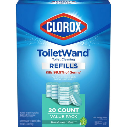 Clorox ToiletWand Disinfecting Refills, Disposable Wand Heads - Rainforest Rush - 20 ct