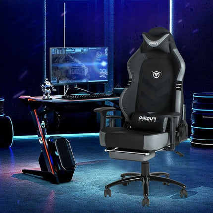 Colamy Ergonomic 3D Armrest Reclining Back Leather Gaming Chair with Footrest and Lumbar Support Pillow