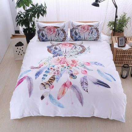 Colisha Lightweight 3pcs Bedding Set Zipper Bedspread Quilt Duvet Cover Coverlet Set With 2 Pillowcase Colorful Wind Chimes Full 200*230 (three -piece)