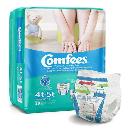 Comfees Training Pants for Boys, 12 hour leak protection 4T to 5T, over 38 lbs, 19 Count, 1 Pack