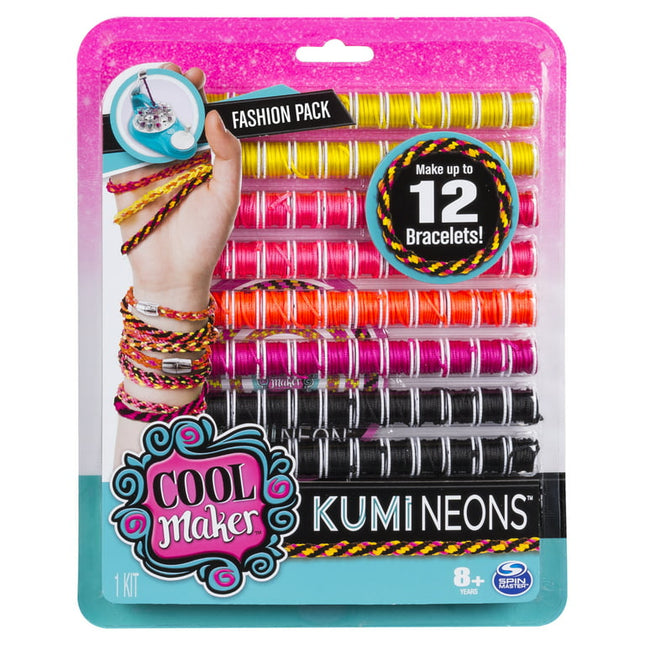 Cool Maker - KumiNeons Fashion Pack, Makes up to 12 Bracelets with the KumiKreator, for Ages 8 and up