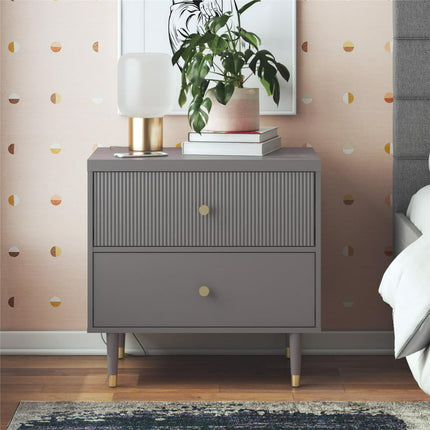CosmoLiving by Cosmopolitan Elizabeth Nightstand, Graphite Gray