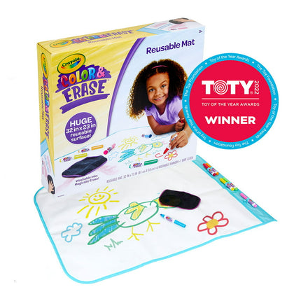 Crayola Color and Erase Mat, Travel Coloring & Art Kit, Toddler Holiday Toys, Holiday Gifts
