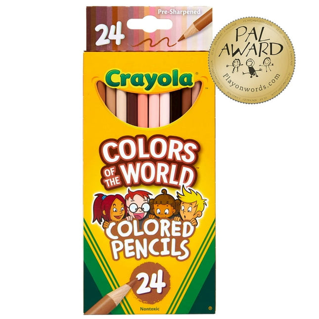 Crayola Colors of the World Colored Pencils, School Supplies, Asstd Colors, Beginner Child, 24 Ct