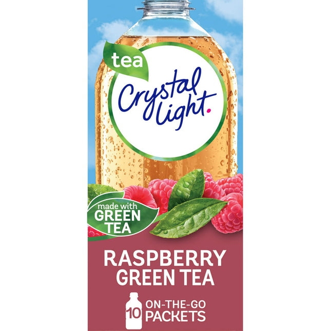 Crystal Light Raspberry Green Tea Sugar Free Drink Mix Singles, 10 ct On-the-Go-Packets
