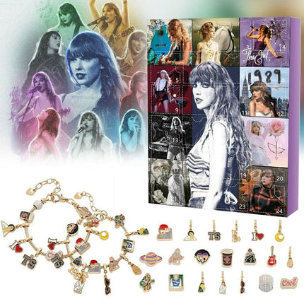DJKDJL Taylor Swift Advent Calendar 2023 Christmas Advent Calendar Gifts, DIY Bracelet Making Kit for Kids Adult, 24-Days Christmas Countdown Calendar Jewelry Gifts