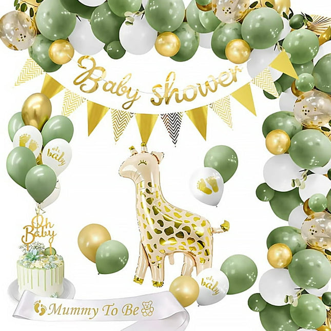 Daruoand 71pcs Baby Shower Balloon Set Reusable Baby Shower Party Decoration Balloons Latex Giraffe Balloons Party Decor for Boy Girls Gender Reveal Baby Shower