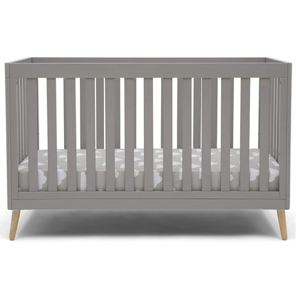 Delta Children Essex 4-in-1 Convertible Baby Crib, Grey with Natural Legs Crib Grey