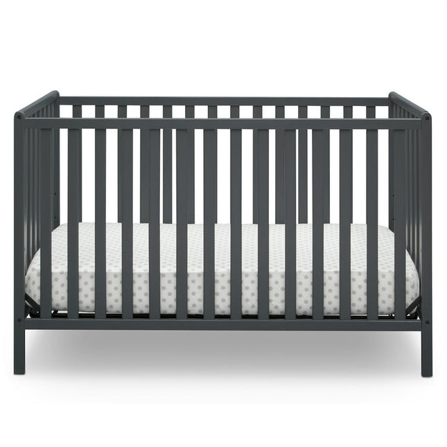 Delta Children Heartland 4-in-1 Convertible Baby Crib, Charcoal Gray