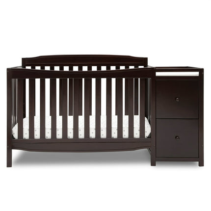 Delta Children Mason Convertible 6-in-1 Baby Crib and Changer, Dark Chocolate
