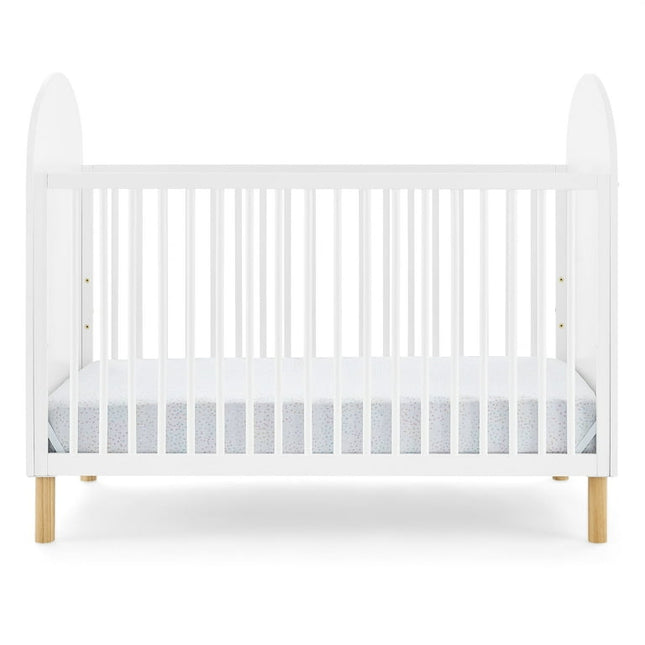 Delta Children Reese 4-in-1 Convertible Crib - Greenguard Gold Certified, Bianca White/Natural
