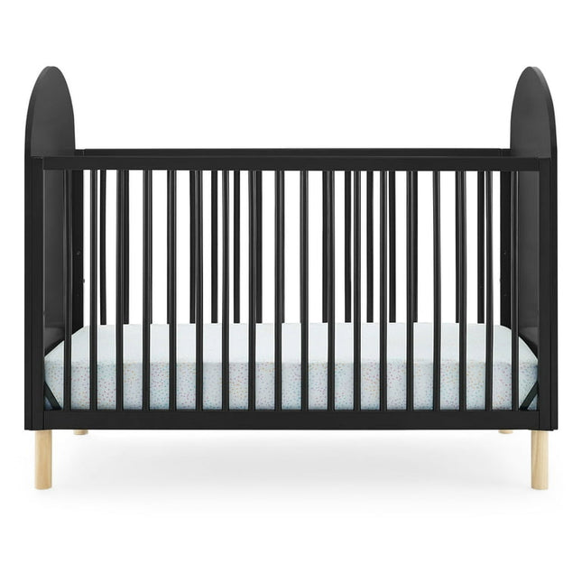 Delta Children Reese 4-in-1 Convertible Crib - Greenguard Gold Certified, Ebony/Natural