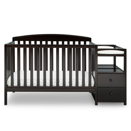 Delta Children Royal 4-in-1 Convertible Baby Crib and Changer, Dark Chocolate