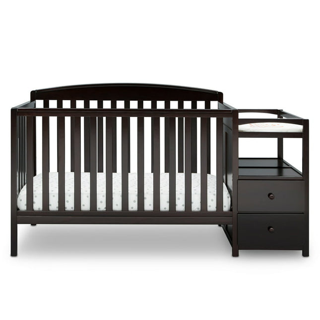 Delta Children Royal 4-in-1 Convertible Baby Crib and Changer, Dark Chocolate
