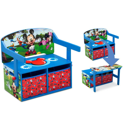 Disney Mickey Mouse 2-in-1 Activity Bench and Desk by Delta Children - Greenguard Gold Certified, Blue