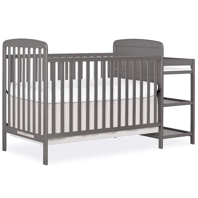 Dream On Me Anna 3-in-1 Full-Size Crib and Changing Table Combo in Steel Grey, Greenguard Gold Certified, Non-Toxic Finishes, Includes 1" Changing Pad, Wooden Nursery Furniture Steel Grey 1 Count (Pack of 1)