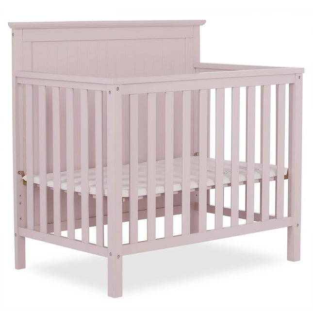 Dream On Me Ava 4-in-1 Convertible Mini Crib, Blush Pink