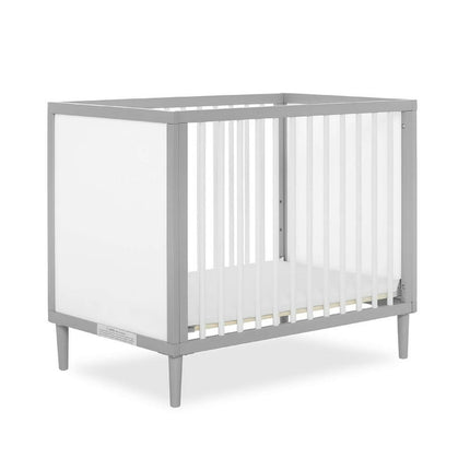 Dream On Me Lucas Mini Modern Crib with Rounded Spindles, Pebble Grey