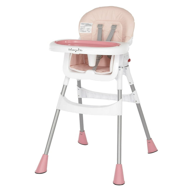 Dream On Me Portable 2-In-1 Table Talk High Chair, Pink