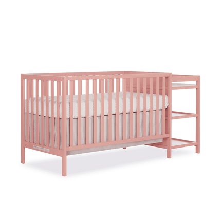 Dream On Me Synergy Convertible Crib And Changer in Dusty Pink