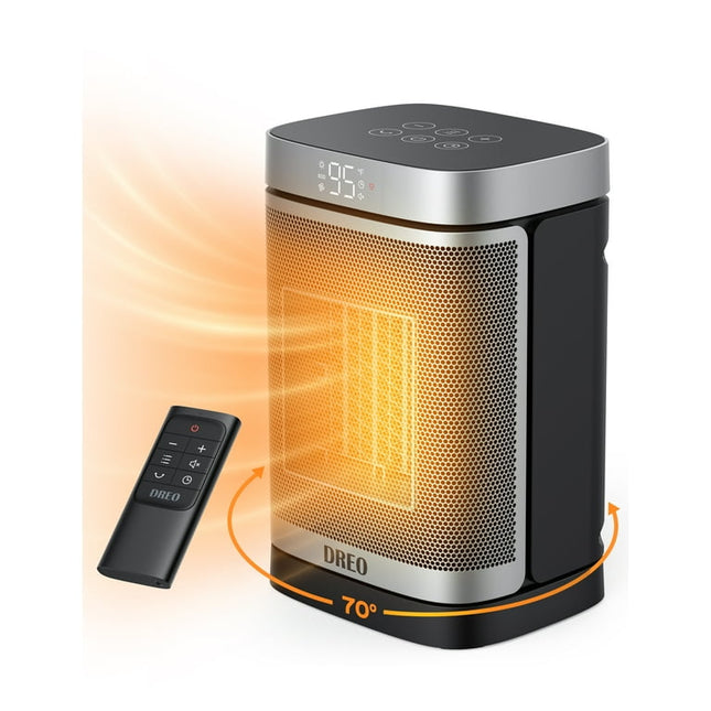 Dreo Space Heaters for Home, Portable Heater with Remote, 70° Oscillation, 1-12h Timer, 1500W PTC Electric Heater with Thermostat for Inside, Office