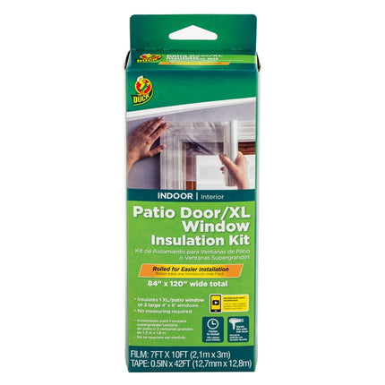 Duck Brand 84" x 120" Rolled Shrink Film Window Kit, Fits Patio Doors or XL Windows