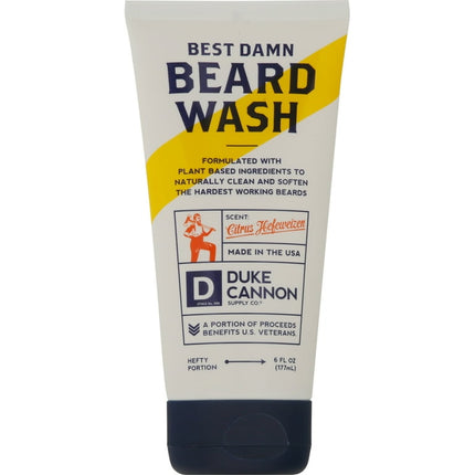 Duke Cannon Supply Co Best Damn Beard Wash, 6 oz Tube,