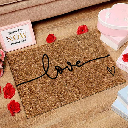 EQWLJWE Coco Coir Home Entrance Door Mat – 16x24-in. Valentine's Day Welcome Mat - Heavy Duty Doormat for Outdoor & Indoor Use