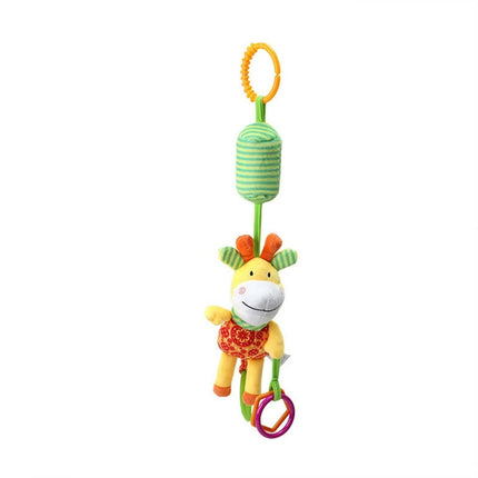 EQWLJWE Soft Hanging CarSeat Toys with Crinkle Rattles Teether, Infant Newborn Stroller Crib Toy Sensory Activity Plush Animal for Babies Boys Girls Gift for 0 3 6 9 to 12 Months