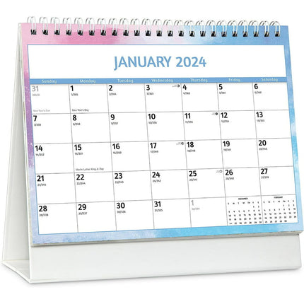 EcoEarth 12-Month Calendar for 2024 Creative (8x6 Standing) Desk Calendar 100% Biodegradable
