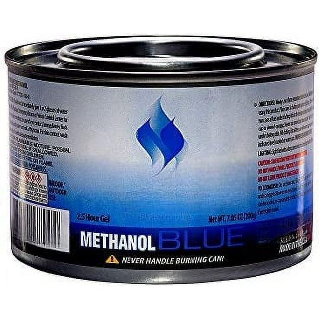 EcoQuality Chafing Dish Fuel Cans - 2.5 Hour Burn Time Methanol Blue Gel Burner Cans 7oz - Food Warmer for Chafing Dish Buffet Set - Liquid Safe Cooking Fuel - Canned Heat Fondue Fuel (1 Pack)