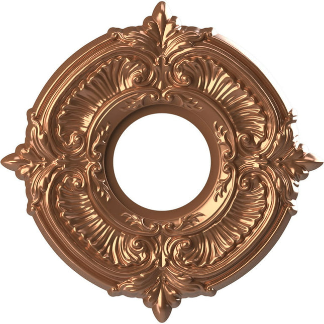 Ekena Millwork 10"OD x 3 1/2"ID x 3/4"P Attica Thermoformed PVC Ceiling Medallion (Fits Canopies up to 4 1/8"), Bright Coat Rose Gold